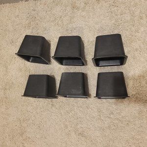 Black Bed Risers - Heavy Duty Stackable Furniture Risers   Supports 1,300 lbs -